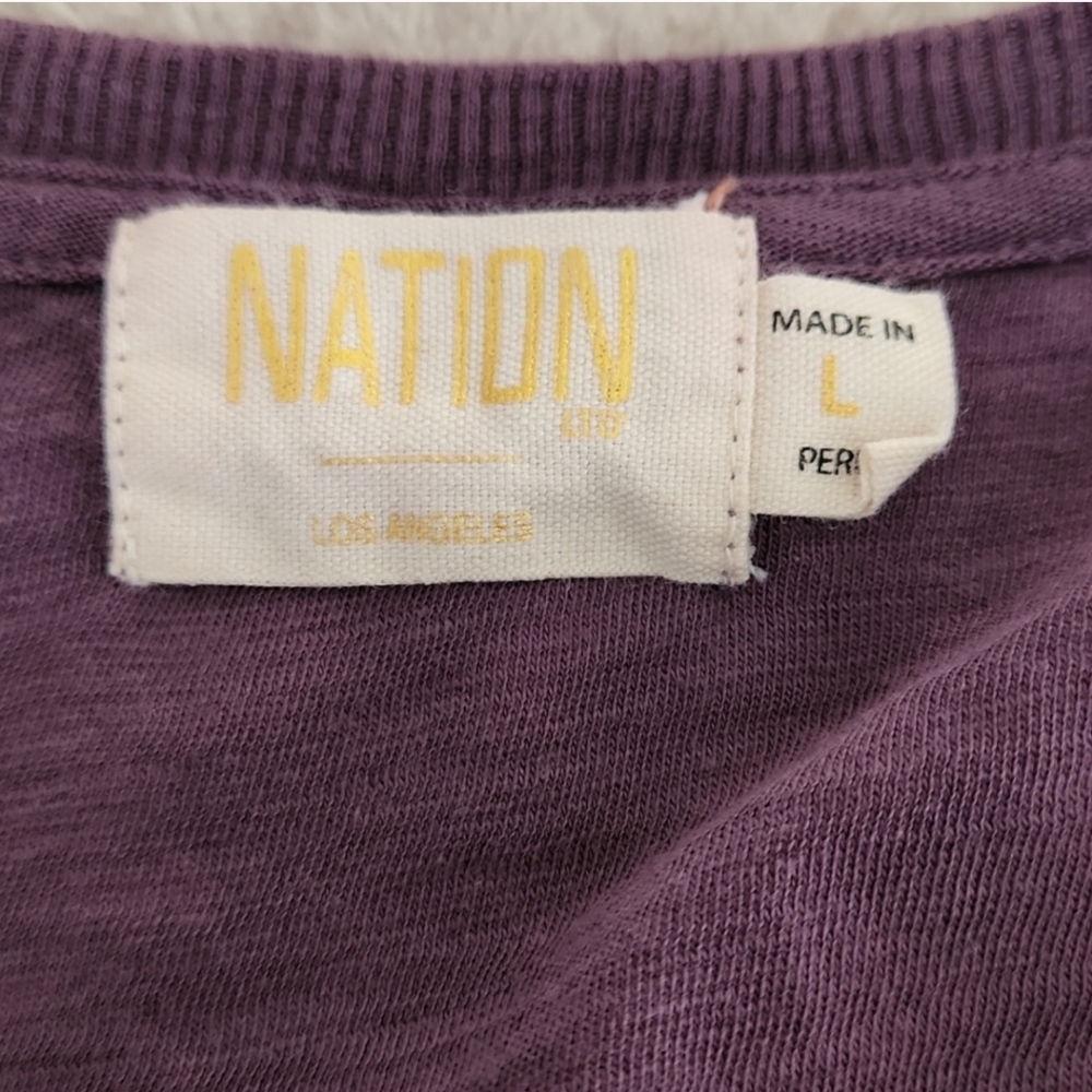 Nation Ltd. Pima Cotton Puff Sleeve Shirt Size L - Picture 6 of 11
